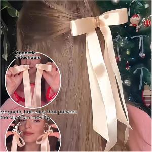 Magnetic Bow Hairpin for Half-tied Hair on The Back of The Head Removable Small Grabber for Women New Style Hairpin