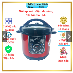Nồi Áp Suất Điện Đa Năng NK-Media Dung Tích 6L Bảo Hành 12 Tháng Sang trọng- Tiện Nghi- An Toàn