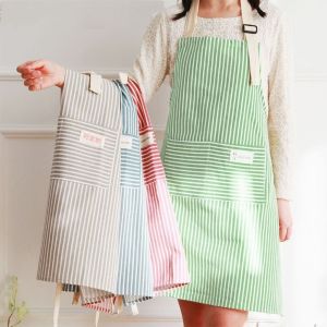JIYAN2866 Sleeveless Kitchen Aprons Cotton Linen Breathable Chef Work Apron Cute Oil-proof Women Overall Apron