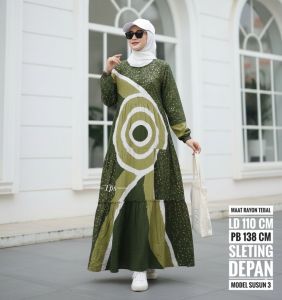 Ariefa Batik - Gamis Terbaru twill rayon premium pekalongan gamis twil batik cap super abstrak - Home Dress Homey Kolase