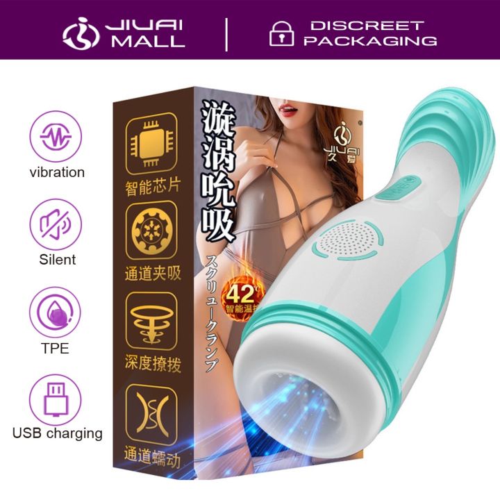 BEST JIUAI Suction Masturbator Cup Electric Rechargeable Heating