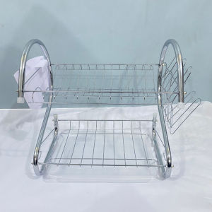 Rak Piring Stainless Steel 2 Susun Modern Multifungsi dapur gantung anti karat