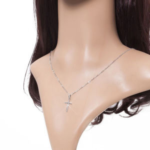 [fenggongshuode] Simple Fashion Cross Pendant Clavicle Chain Cross Dangle Necklace Punk Hip Hop Jewelry For Men Women Gift