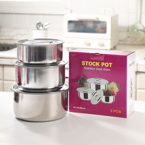 เซ็ทหม้อทำอาหาร ชุดหม้อแขกสแตนเลส รุ่นหนา เซ็ท 3ชิ้น/5ชิ้น