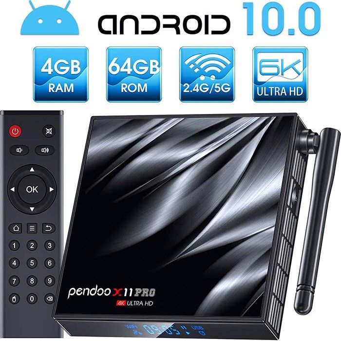 ANDROID TV BOX PENDOO X11 PRO RAM 4G ROM 64G ANDROID 10 ALLWINER
