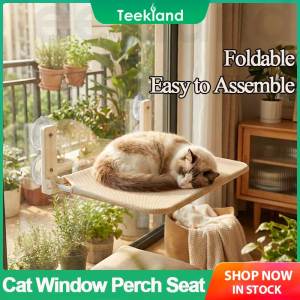 Teekland chỗ nằm cho mèo bên cửa sổ ghế võng có thể gập lại võng với 4 giác hút khỏe thoáng khí bao gồm với dây kéo dễ dàng để lắp ráp bốn mùa phổ