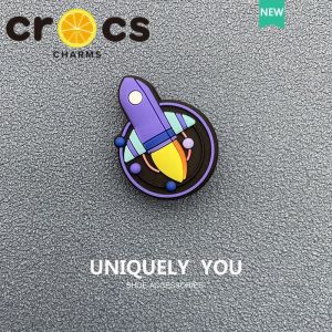 cross jibbitz charms button Cartoon Rocket Pattern Beach Shoes Accessories Fashionable Decorative Buckle Flower for