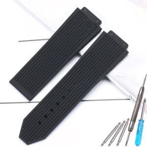 25x19mm Rubber Watch Band for Hublot Big Bang Replacement Strap with Tool Silcone Waterproof Wrist Watch Accessories