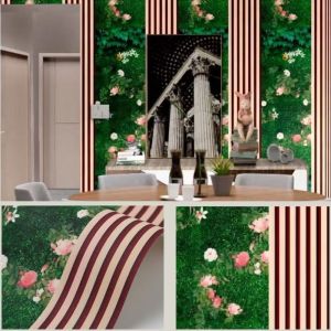 kkl best seller and new design 10meters by 45cm 3D wood Cladding Design Wall Sticker PVC Self Adhesive Waterproof Home decor