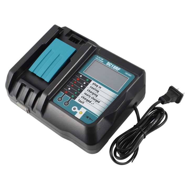 18V Li-Ion Battery Charger Voltage Current Lcd Digital Display For  Makita Dc18Rf Bl1830 Bl1815 Bl1430 Dc14Sa Dc18Sc Dc18Rc Dc18Ra 