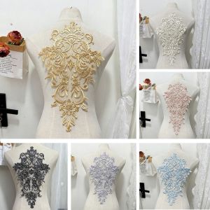 CANICECA Gorgeous Trim Embroidery Applique Clothing Accessories Handmade Flower Sewing Handmade Applique Craft Embroidery Flowers Patches DIY Repair Accessories