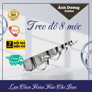 Giá Treo Đồ Inox 8 Móc Không Rỉ Sét Bền Bỉ Chịu Lực Tốt