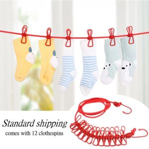 Jepitan jemuran pakaian portable bahan kawat besi /Tali jemuran 12 Jepit Jemur Baju Jepitan FleksibeL Clip Hanger Portable