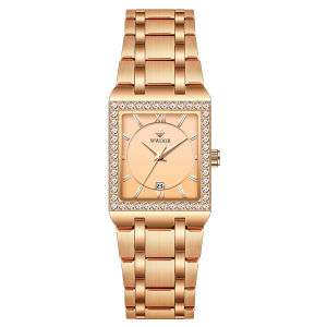 WWOOR Top Luxury Men Watches Japanese Quartz Watch Male Gold Black Casual Stainless Steel Bracelet With Calendar Wristwatch Fashion Square