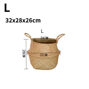 Seaweed Wicker Storage Baskets Straw Wicker Rattan Hanging Flowerpot Seagrass Folding Laundry Basket Plant Basket Home Decor