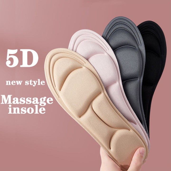 4 Pairs Slim Suede Cloth Sponge Insoles - Invisible Cushion Inserts For Women's Shoes 5-8