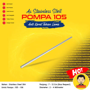 As Shaft Stainless Steel Poros Pompa 103 104 105 105B 2mm 3mm 4mm Panjang 7cm 8cm 9cm Hingga 12cm Untuk Mesin Aquarium Dan Kolam Ikan Hias Segala Merek Kekuatan 2000 3000 4000 Liter Per Jam LPH - Yamano Aqura Aquaman Ginga Sakkai Pro P025
