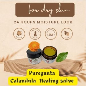 Pureganta Calendula Healing Salve -100% Natural Herbal Pure- all purpose balm-gatal-Eksim-Psoriasi-iritasi kulit karena plasma laser - derma pen