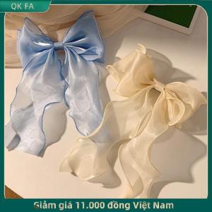 QK FA ✨ Lưới barrette Bow Ribbon Clip tóc ngọt ngào nhẹ nhàng nữ tính trở lại của đầu siêu Cổ Tích kẹp tóc tiên tiến thời trang phụ kiện mũ nón