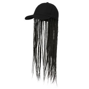 GOXBERK Mũ bóng chày Mũ Hip Hop có tóc giả Trang phục hàng ngày Mũ lưỡi trai Mũ tóc giả dreadlocks Thời trang Tóc giả tổng hợp Mũ che nắng tết tóc Quý bà quý ông