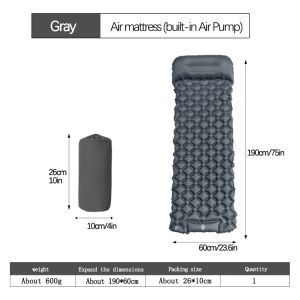 UNIITY 75 × 236in Thảm ngủ cắm trại ngoài trời Bơm tích hợp Nylon TPU Đệm ngủ ngoài trời Bền Siêu nhẹ Nệm bơm hơi bãi biển