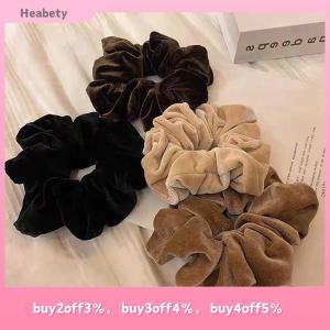 Heabety Vintage Velvet Scrunchie Girl Ponytail Holder Large Elastic Rubber Hair Rope Women Hair Tie Soft Headwear Fashion Hair Accessory