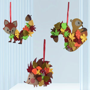 Wreath Stickers Felt Environmentally Friendly Materials Felt Autumn Maple Leaf Stickers Novelty