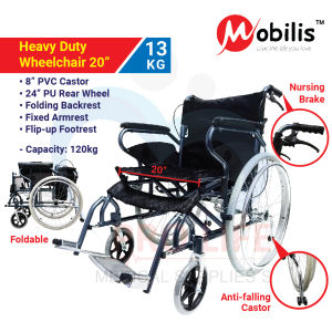 Mobilis Heavy Duty Wheelchair-20" MO 863Laj-20"