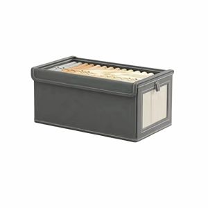 ATNV Stackable Clothes Storage Box Foldable Zipper Drawer-Type Organizer Moisture-Proof Household Storage Organizer Home Supplies