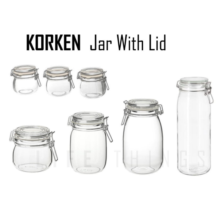 IKEA KORKEN Glass Jar with Lid, Balang berpenutup/ Rubber Gasket