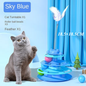 Cat Tower Ball Track Spinning Balls Toy Turntable Pet Cat Toy Four Layer Round Track Cat Pet Turntable Toys 猫玩具