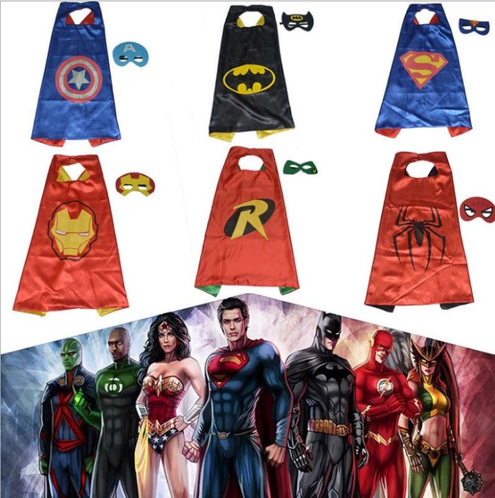 Adult 140cm Halloween Costume Superhero Robe, Cape, and Mask Set for