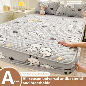 Te 3-Layer Quilted Cotton Fitted Mattress Protector Assorted Cartoon Designs Single/Double/Queen/King Sizes