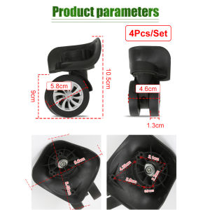 4 Pcs/Set Roda Koper Double Wheel Kanan Kiri Putar Pengganti 360 Derajat Bisu Roda Putar Dobel Roda Koper Praktis Roda Putar Koper Aksesoris Travel Koper