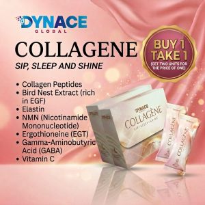 [BUY 1 TAKE 1] Dynace Global Collagen Sip Sleep and Shine with Collagen Peptides Bird Nest Extract Elastin NMN Mononucleotide Ergothioneine GABA Vitamin C.