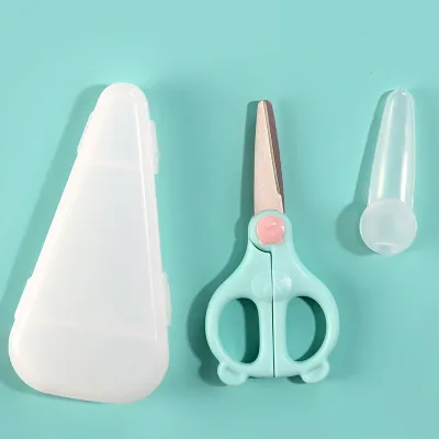 Ceramic Food Scissors Stainless Steel Baby Food Shears with Safety Lock for Outdoor Travel Household