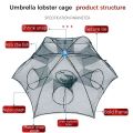 【COD/Original】Magic Fish Trap-Portable Fishing Net, Crab Fish Trap, Foldable Fishing Bait Trap Cast Net Cage with Nylon Rope for Catching Small Bait Fish Eels Catch Fish Crab Lobster Minnows Shrimp Cast Mesh 8 holes. 