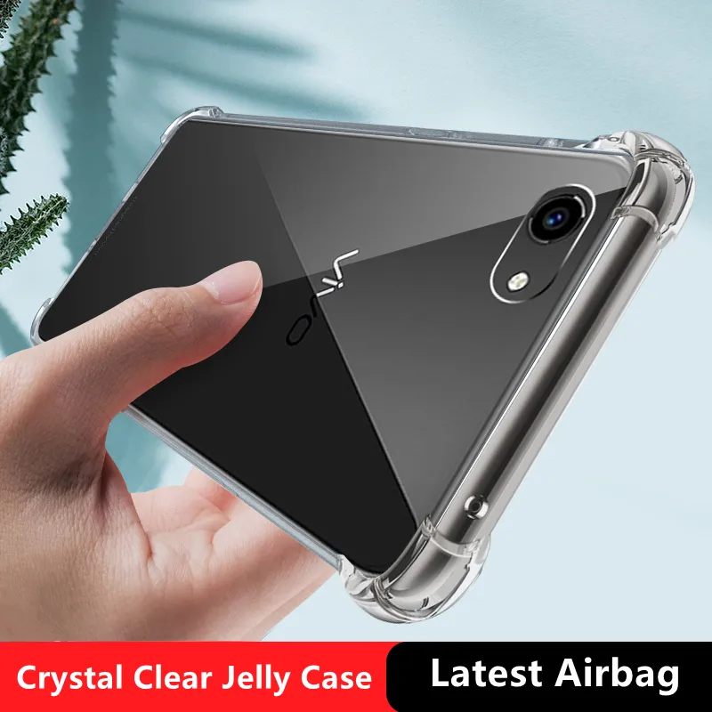 Compatible with Vivo Y81 1808 1803 Four-corner Anti-drop Phone Case  Anti-Yellowing Diamond Crystal Transparent Gel Rubber Jelly Cover