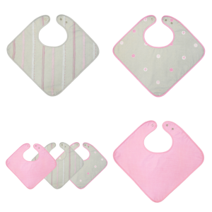 Belily World 100% Cotton Girls Baby Bib -  Set A/B