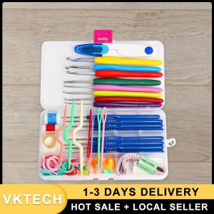 Durable 16-Size Crochet Hook Set with Soft Handles for Easy Crochet and Knitting Work