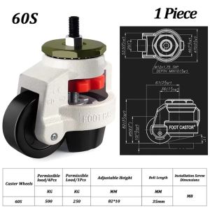 UTOPUS 1Pcs with Lock Leveling Caster Wheels 40S/60S/80S Adjustable Height Machinery Caster Durable 550LBS Capacity Furniture Machine Feet
