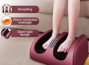 ACB Electric Heating Foot Body Massager Calf Leg Relaxation Kneading Compression Roller Vibrator Machine Reflexology Calf Leg Pain Relief Therapy 110-240V