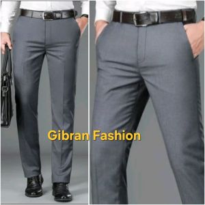 Celana formal pria model slim fit bahan Semiwoll gabardin bagus murah