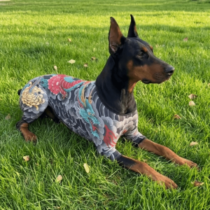 HOMEVOYAG Elastic Dog Tattoo Clothes Doberman Pinscher S-9XL Pet Tattoo Shirt Humorous Soft Cat Tattoo Vest Four Seasons