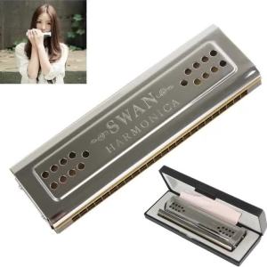 Professional Swan 24 Holes Key of C&G Double-side Tremolo Harmonica Musical Instruments Professional2026