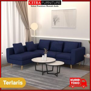 Sofa Minimalis L Putus Retro | Scandinavian| Vintage |Sofa skandinavia