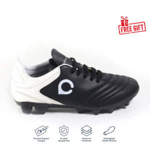 [FREE GIFT] Capilari - XYY 801  Sepatu Sepak Bola Local Synthetic Leather Hitam Original
