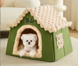 New Cozy Pet House for Dogs and Cats - Soft Plush Dog Bed with Detachable Cushion Foldable Cat Tent Activity Center for Small to Medium Pets