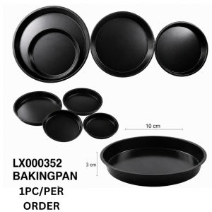 Vannos Kitchen tools 10/11inches Round Pizza Pan Carbon Steel Dish Tray Steel Non-stick Pizza Bake Pan