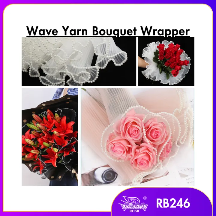 KOREA SPRAY YARN LACE WAVE MESH /FLOWER WRAPPING PAPER /BOUQUET GIFT ...